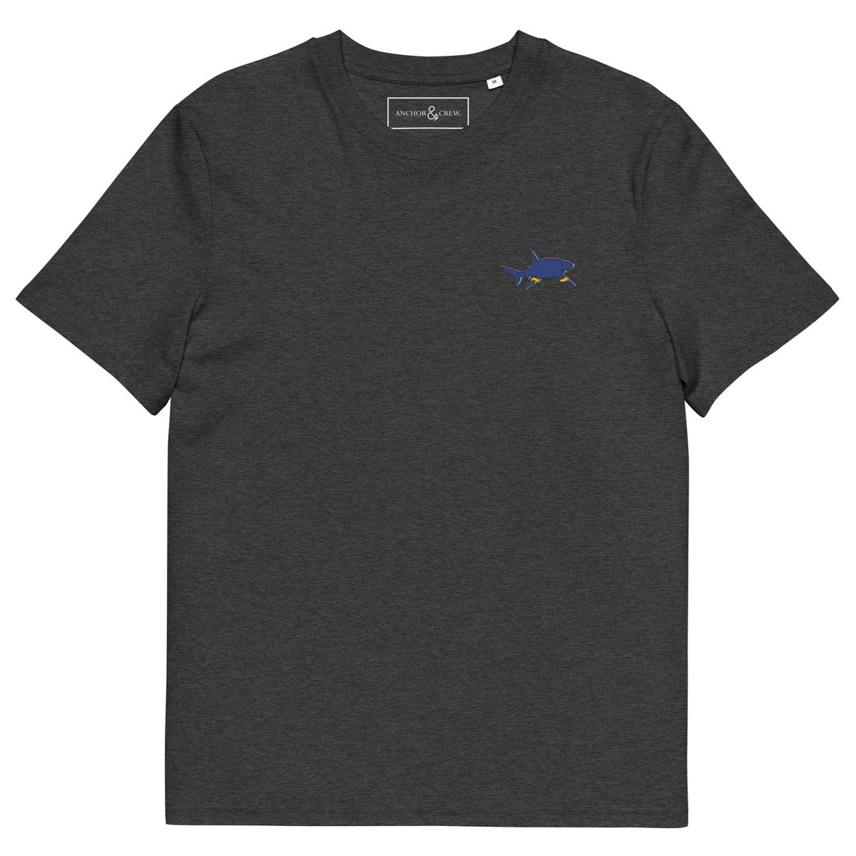 Shark Gone Swimming In The Wild Organic Cotton Embroidered T-Shirt