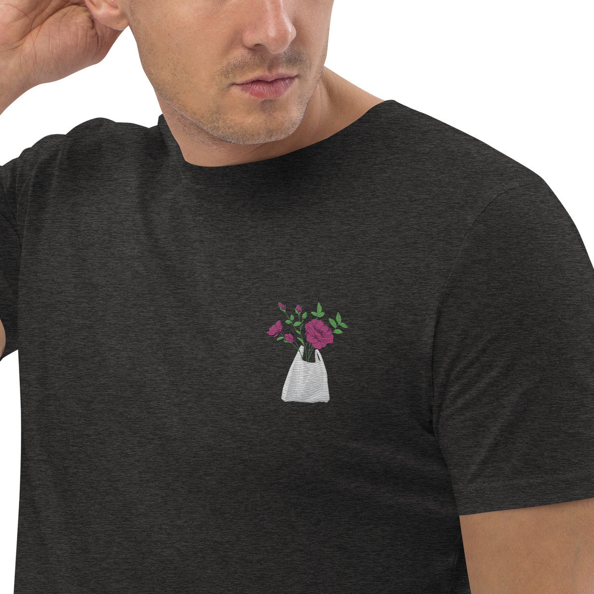 Peony Garden Dystopia Organic Cotton Embroidered T-Shirt