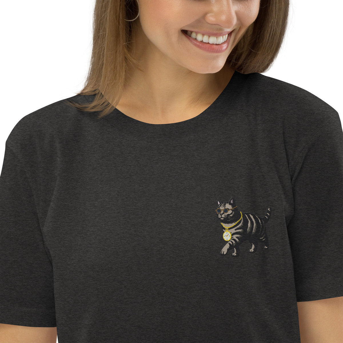 Cool Cat Actual Life Organic Cotton Embroidered T-Shirt