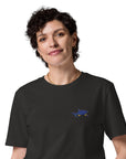 Shark Gone Swimming In The Wild Organic Cotton Embroidered T-Shirt