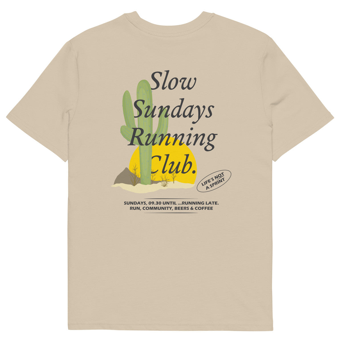Cactus Slow Sundays Running Club Organic Cotton T-Shirt