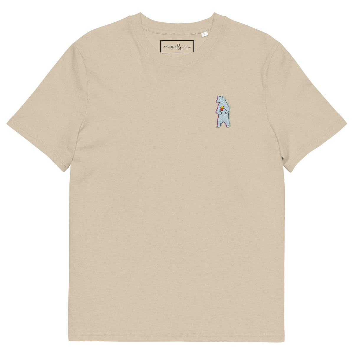 Polar Bear Day Out In The Wild Organic Cotton Embroidered T-Shirt
