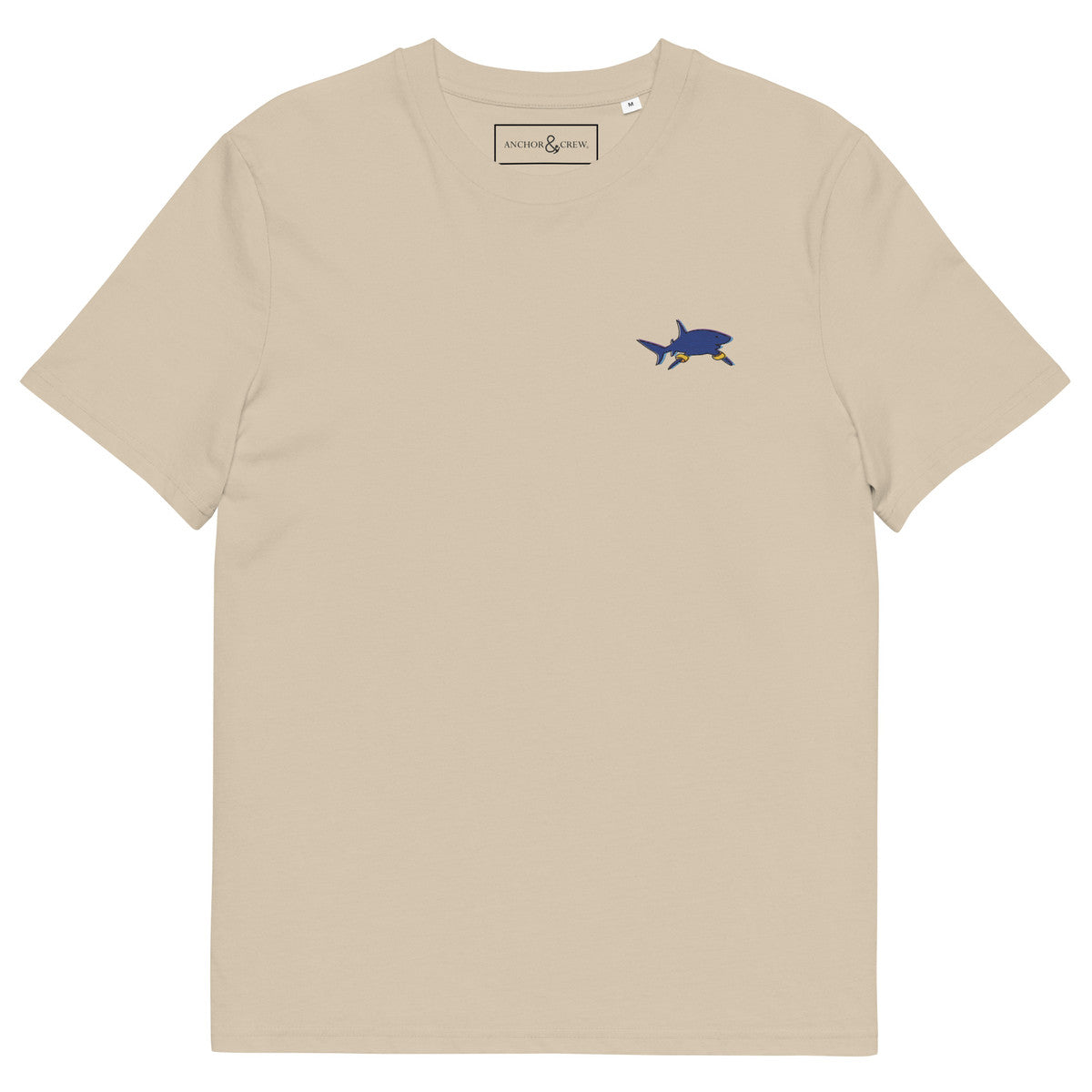 Shark Gone Swimming In The Wild Organic Cotton Embroidered T-Shirt