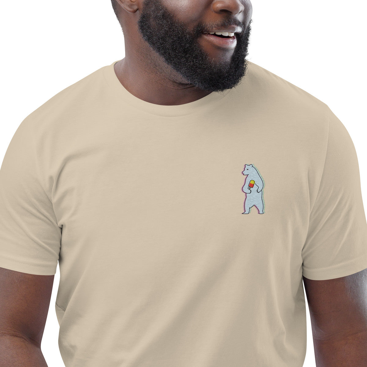 Polar Bear Day Out In The Wild Organic Cotton Embroidered T-Shirt