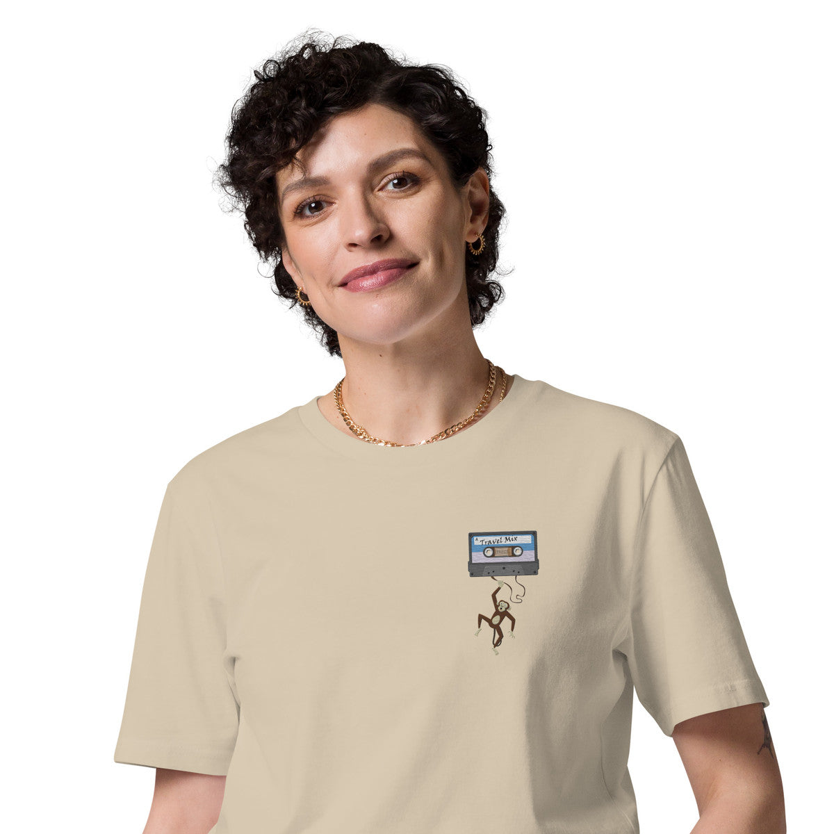 The Cassette Monkey Organic Cotton Embroidered T-Shirt