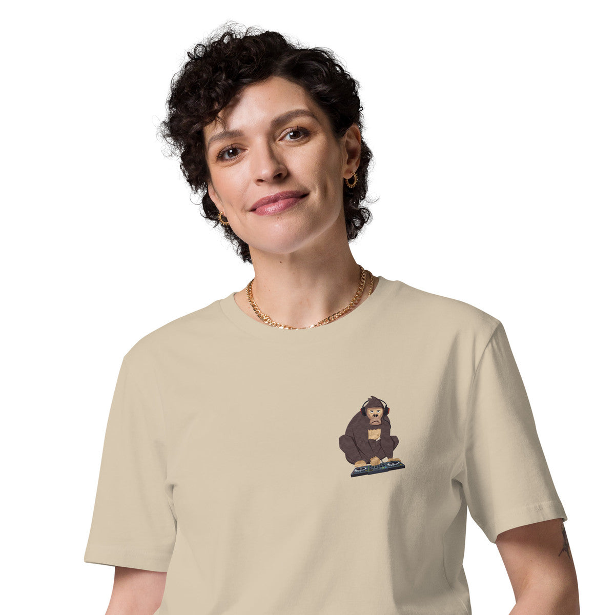 The DJ Monkey Organic Cotton Embroidered T-Shirt