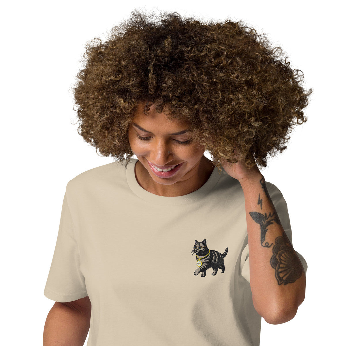 Cool Cat Actual Life Organic Cotton Embroidered T-Shirt
