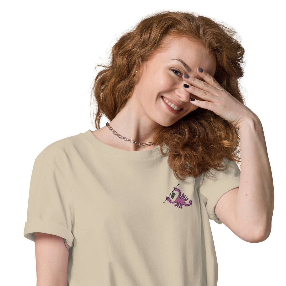 Scorpion Knittin' Up In The Wild Organic Cotton Embroidered T-Shirt