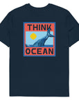 Think Ocean Whale Pixel Art Organic Cotton T-Shirt