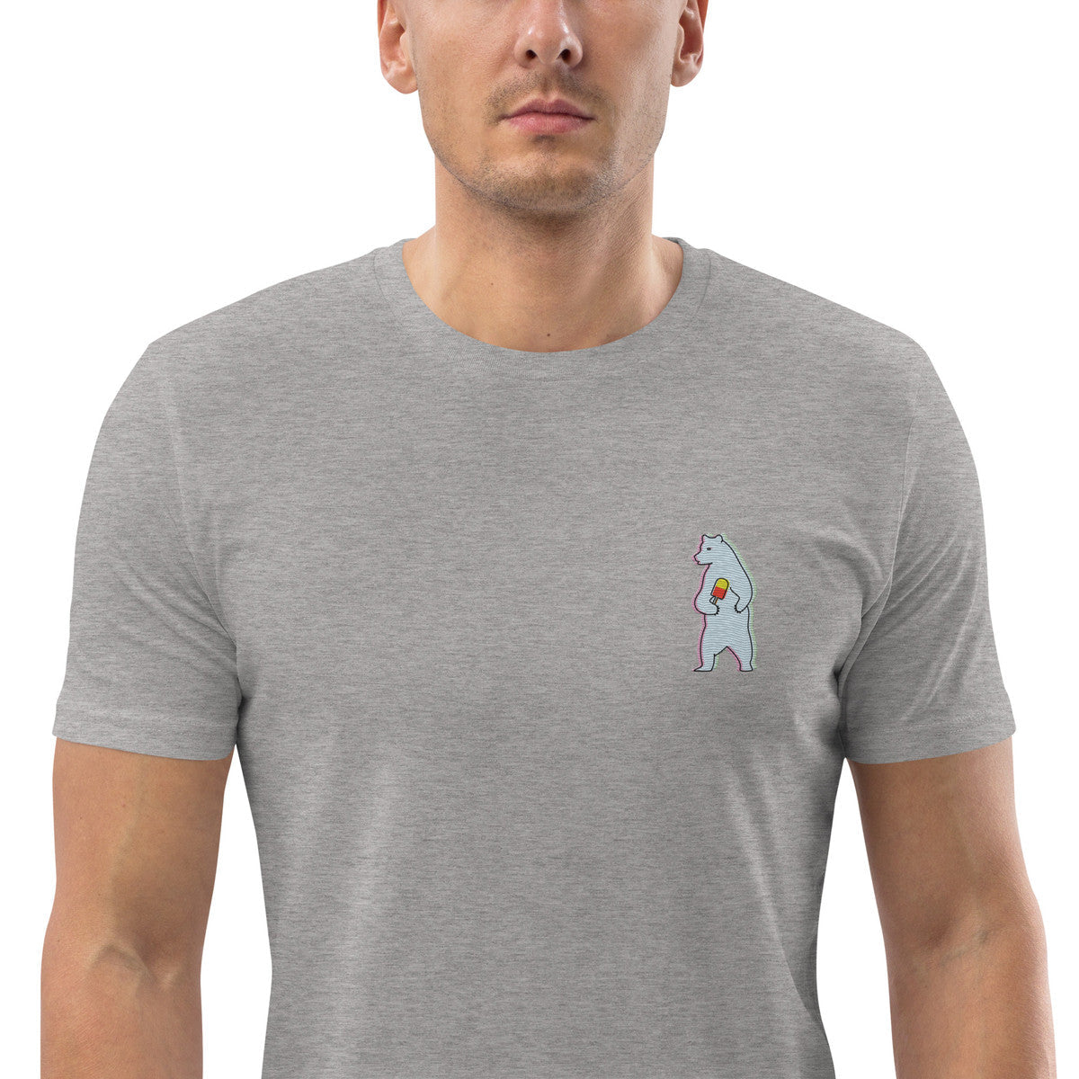 Polar Bear Day Out In The Wild Organic Cotton Embroidered T-Shirt