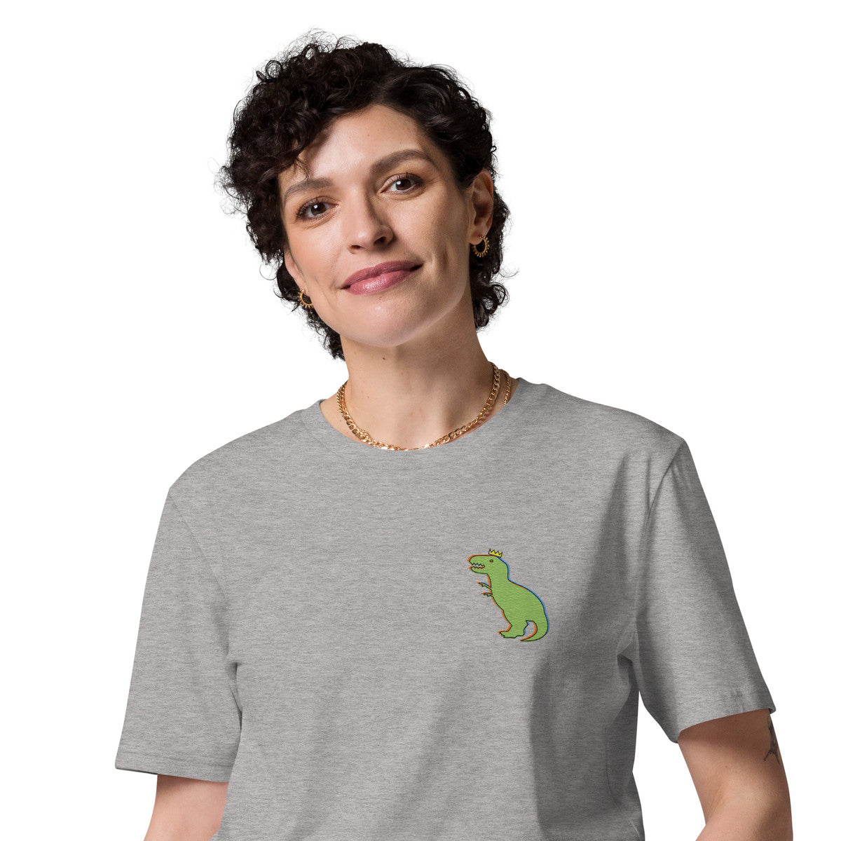 T-Rex Snap Dancin' In The Wild Organic Cotton Embroidered T-Shirt