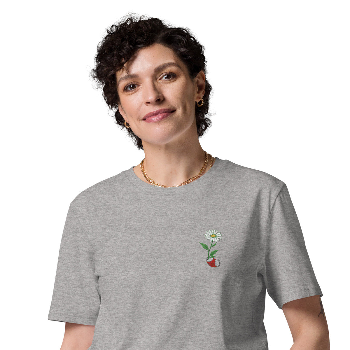 Daisy Garden Dystopia Organic Cotton Embroidered T-Shirt