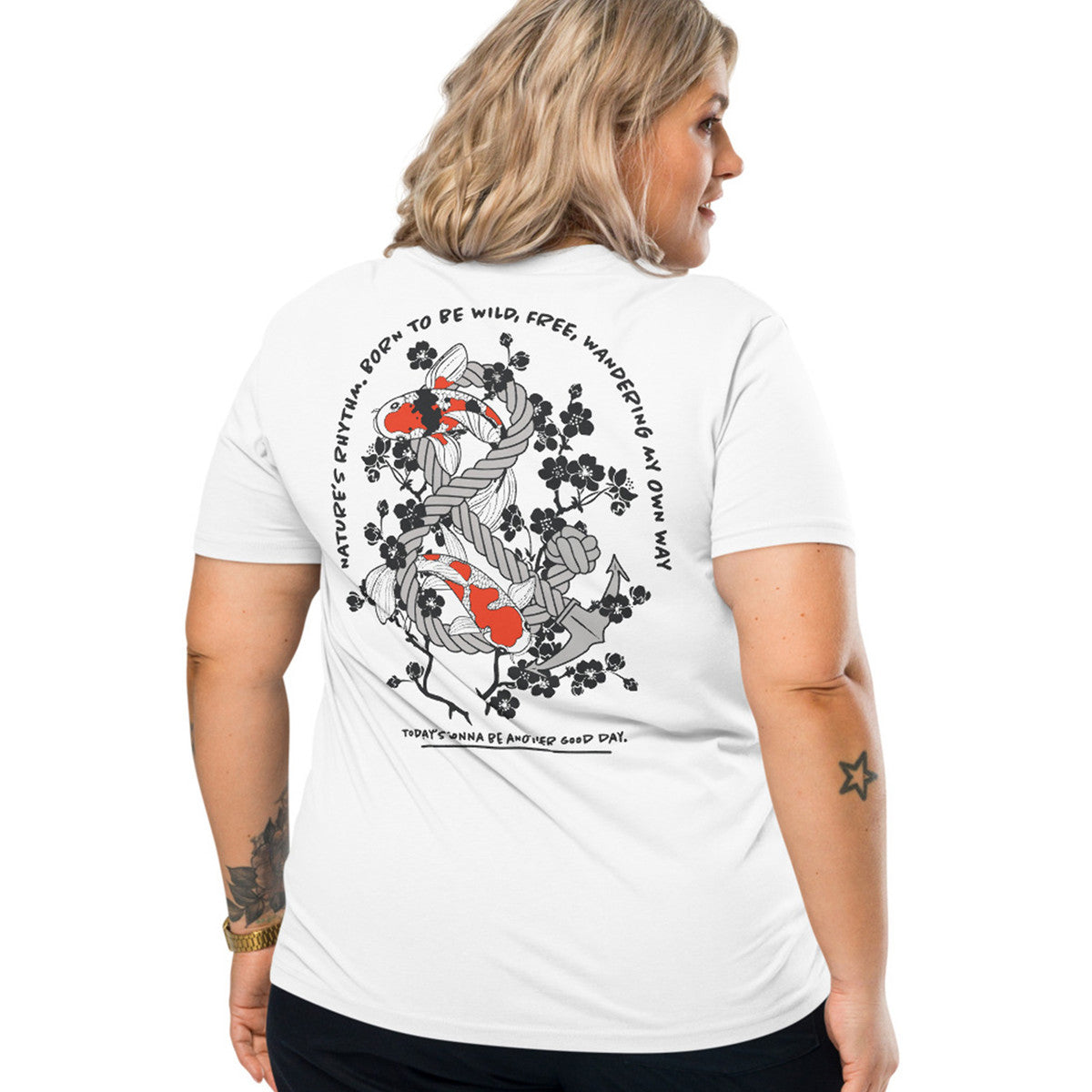 Koi Fish Another Good Day Organic Cotton T-Shirt