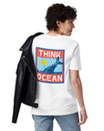 Think Ocean Whale Pixel Art Organic Cotton T-Shirt