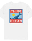 Think Ocean Whale Pixel Art Organic Cotton T-Shirt