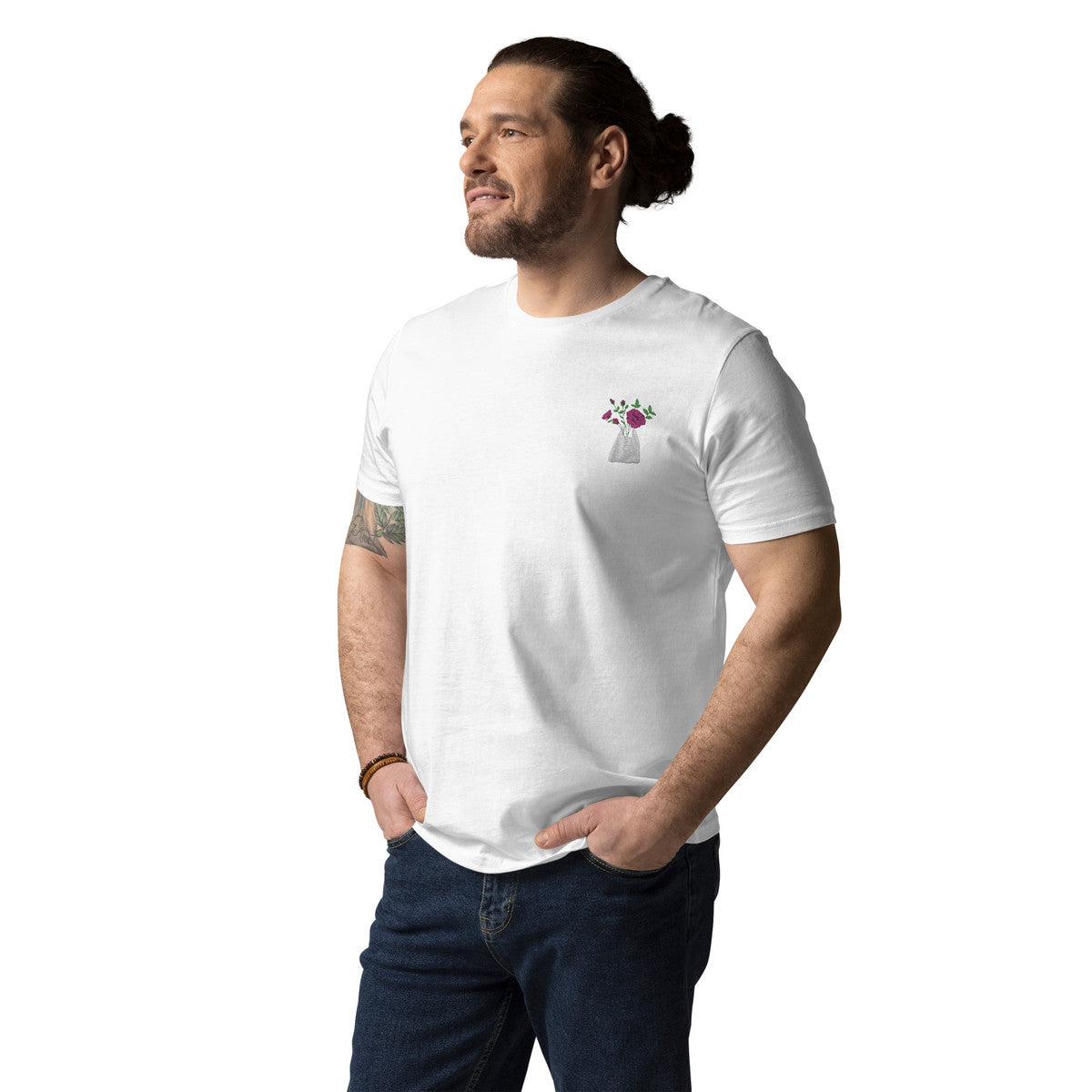 Peony Garden Dystopia Organic Cotton Embroidered T-Shirt