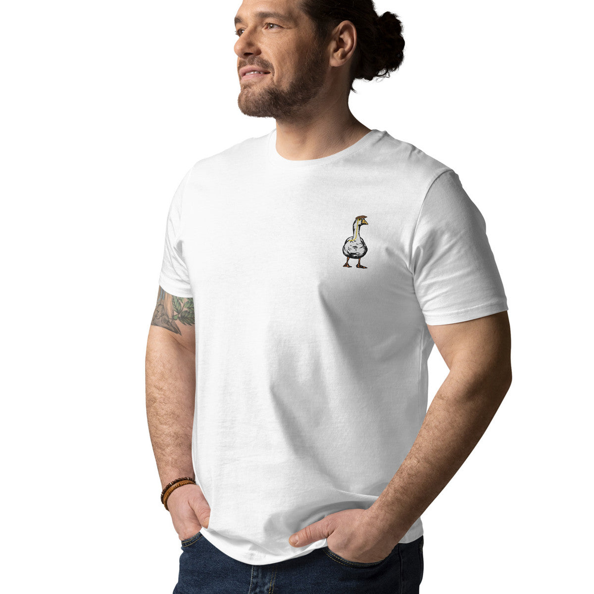 Dapper Duck Actual Life Organic Cotton Embroidered T-Shirt
