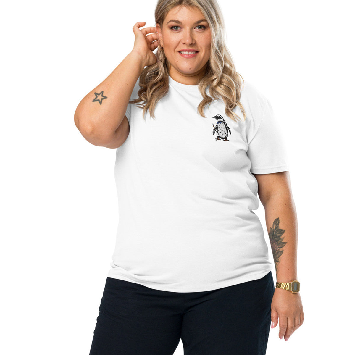 Penguin Suit Actual Life Organic Cotton Embroidered T-Shirt