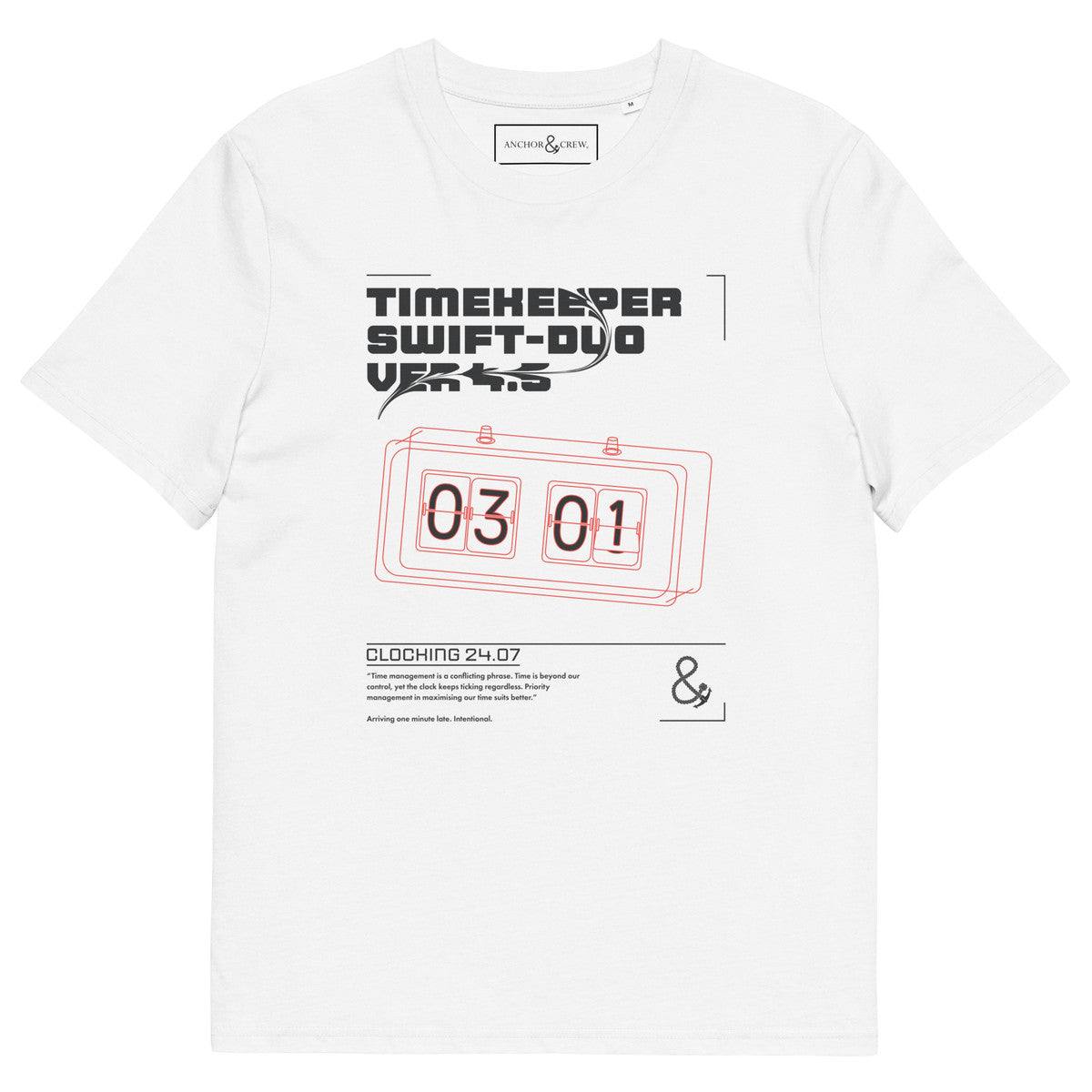 Timekeeper Swift-Duo Ver 4.5 Clock Archives Organic Cotton T-Shirt