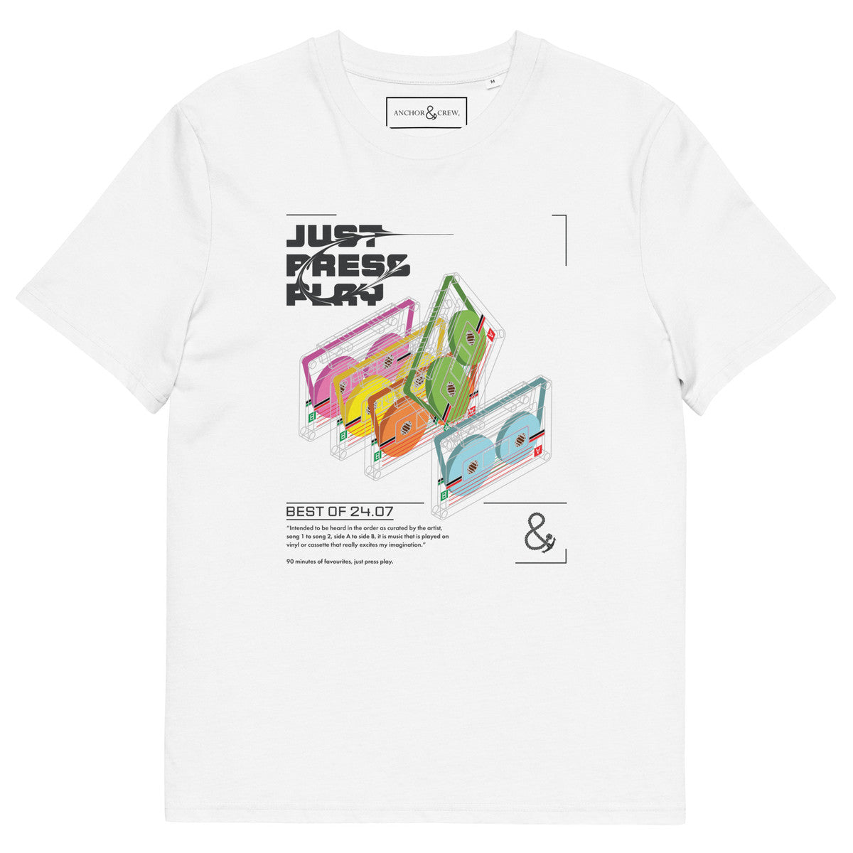 Just Press Play Cassettes Archives Organic Cotton T-Shirt