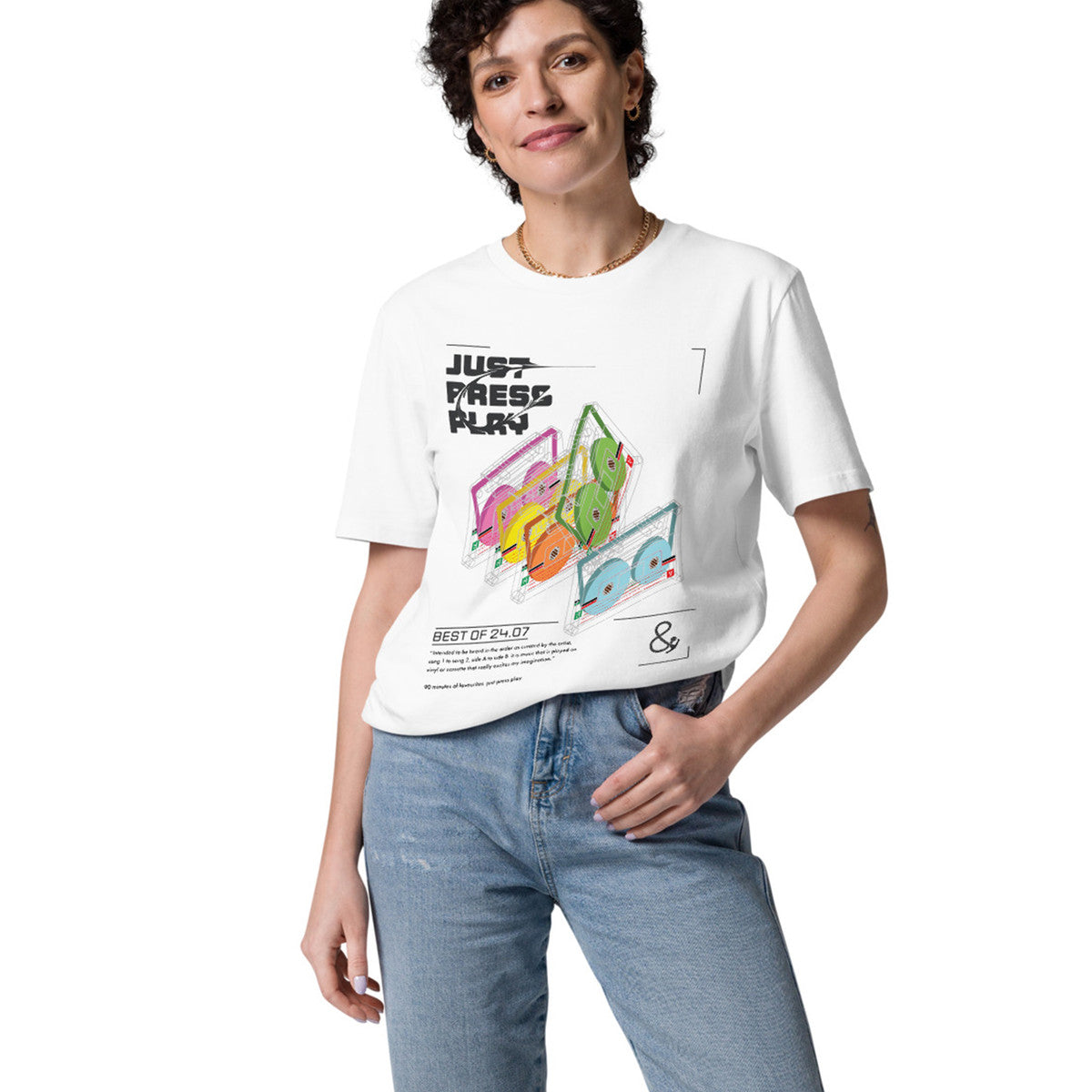 Just Press Play Cassettes Archives Organic Cotton T-Shirt