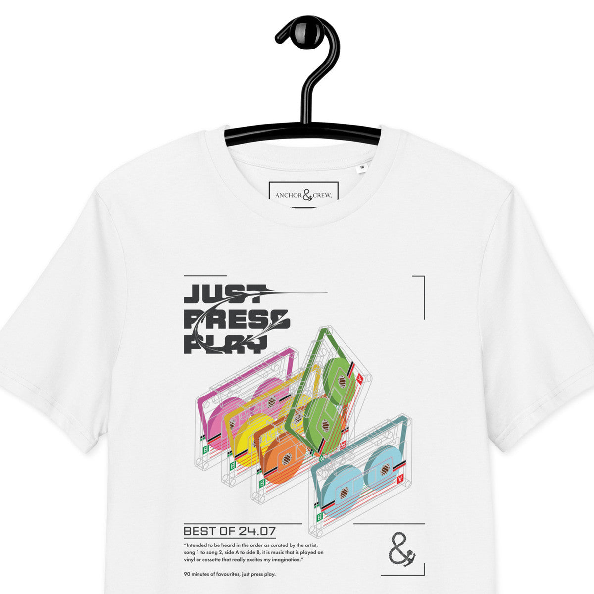 Just Press Play Cassettes Archives Organic Cotton T-Shirt