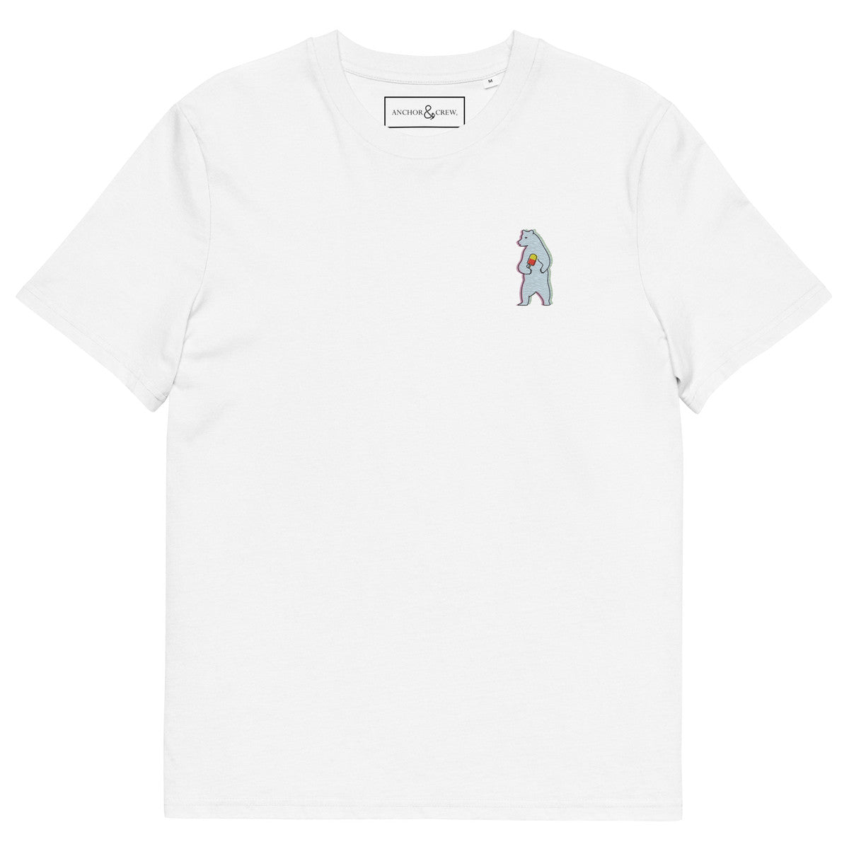 Polar Bear Day Out In The Wild Organic Cotton Embroidered T-Shirt