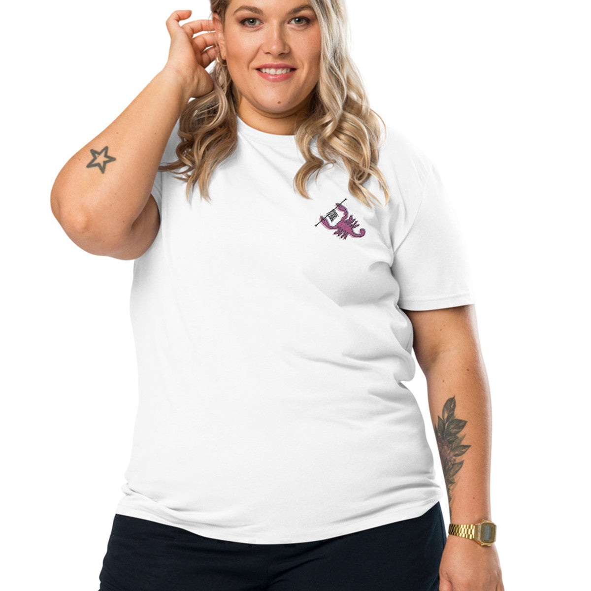 Scorpion Knittin' Up In The Wild Organic Cotton Embroidered T-Shirt