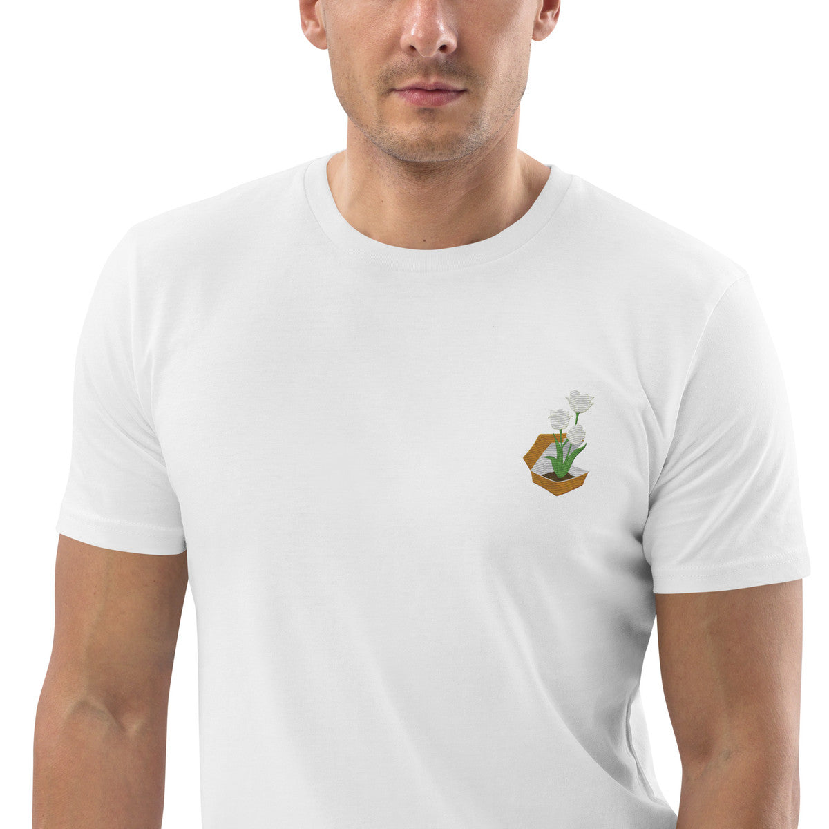 Tulip Garden Dystopia Organic Cotton Embroidered T-Shirt