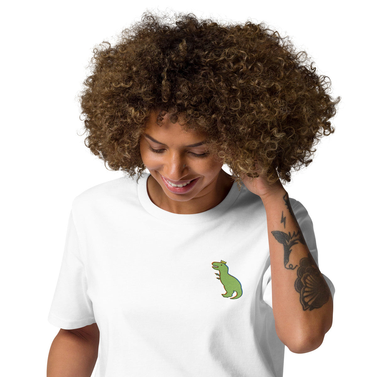 T-Rex Snap Dancin' In The Wild Organic Cotton Embroidered T-Shirt