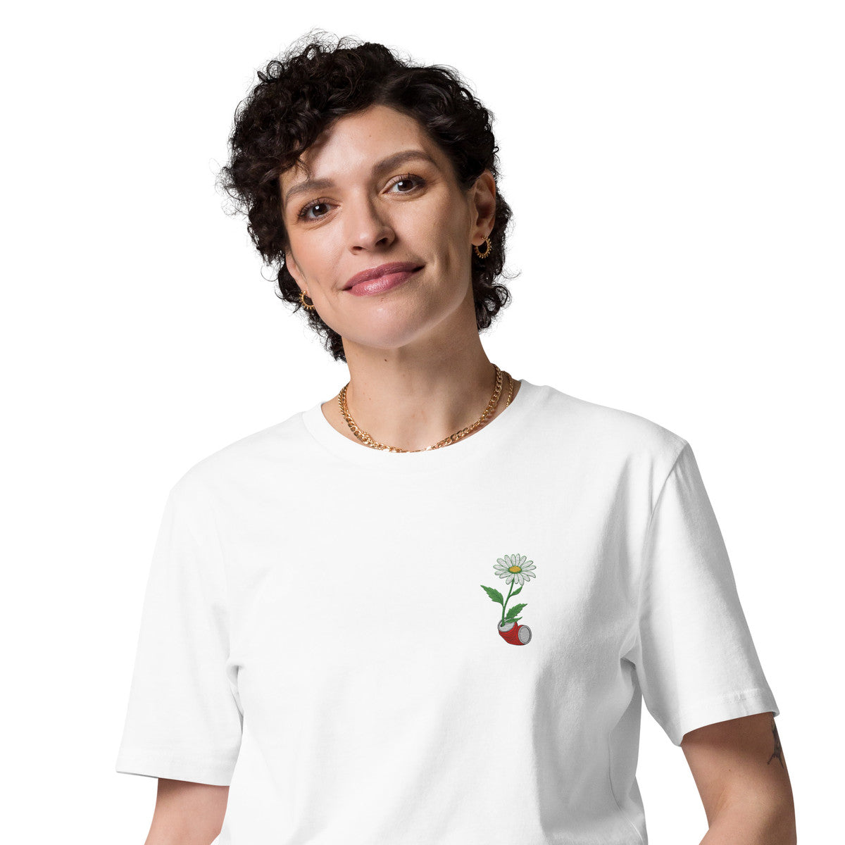 Daisy Garden Dystopia Organic Cotton Embroidered T-Shirt
