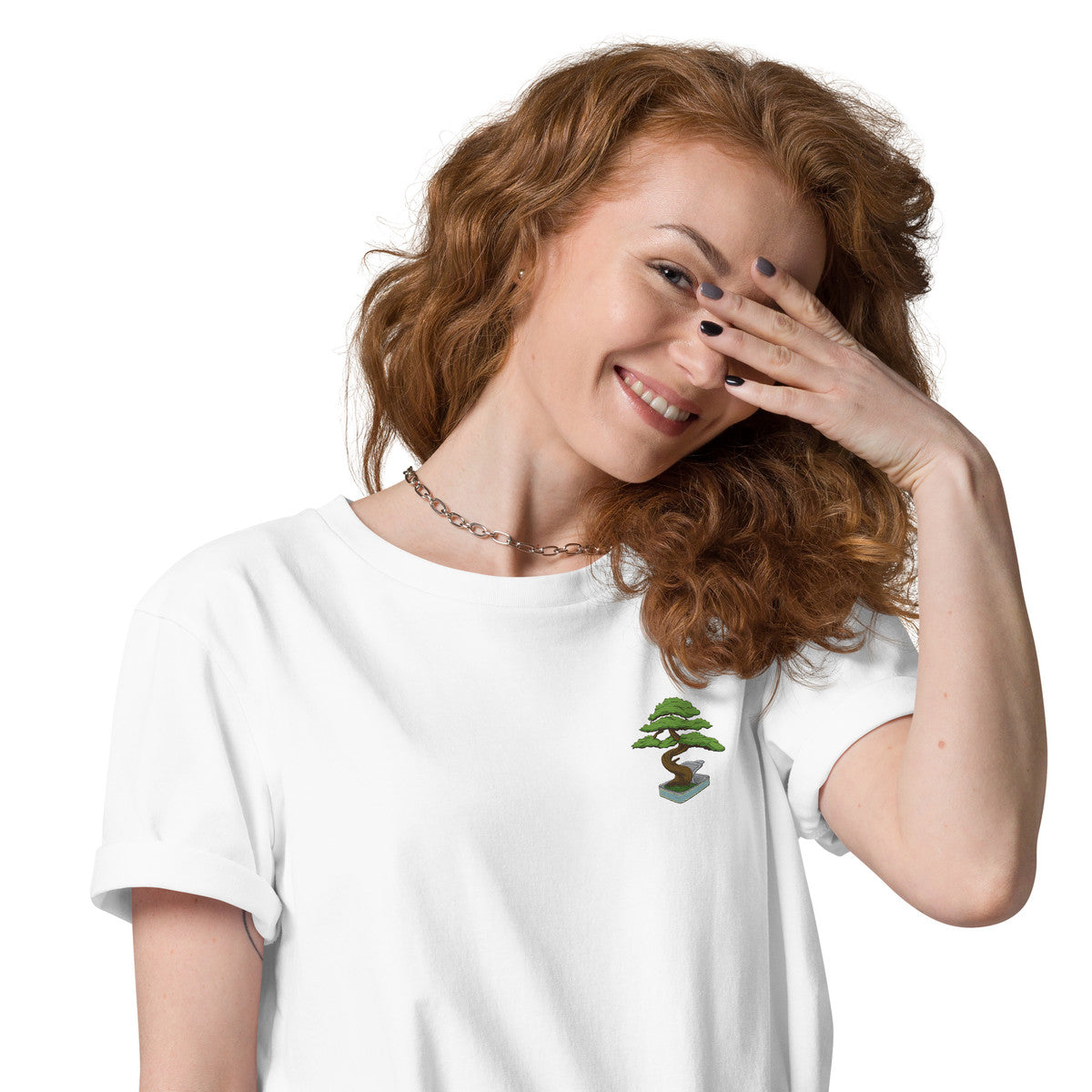 Bonsai Garden Dystopia Organic Cotton Embroidered T-Shirt