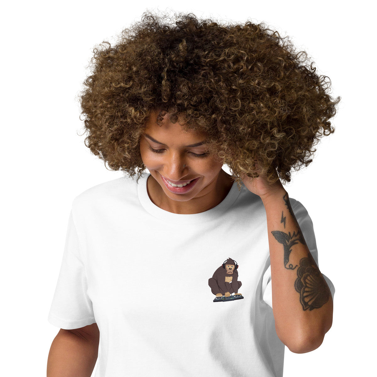 The DJ Monkey Organic Cotton Embroidered T-Shirt
