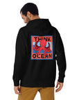 Think Ocean Octopus Pixel Art Cotton Blend Hoodie