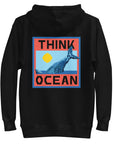 Think Ocean Whale Pixel Art Cotton Blend Hoodie