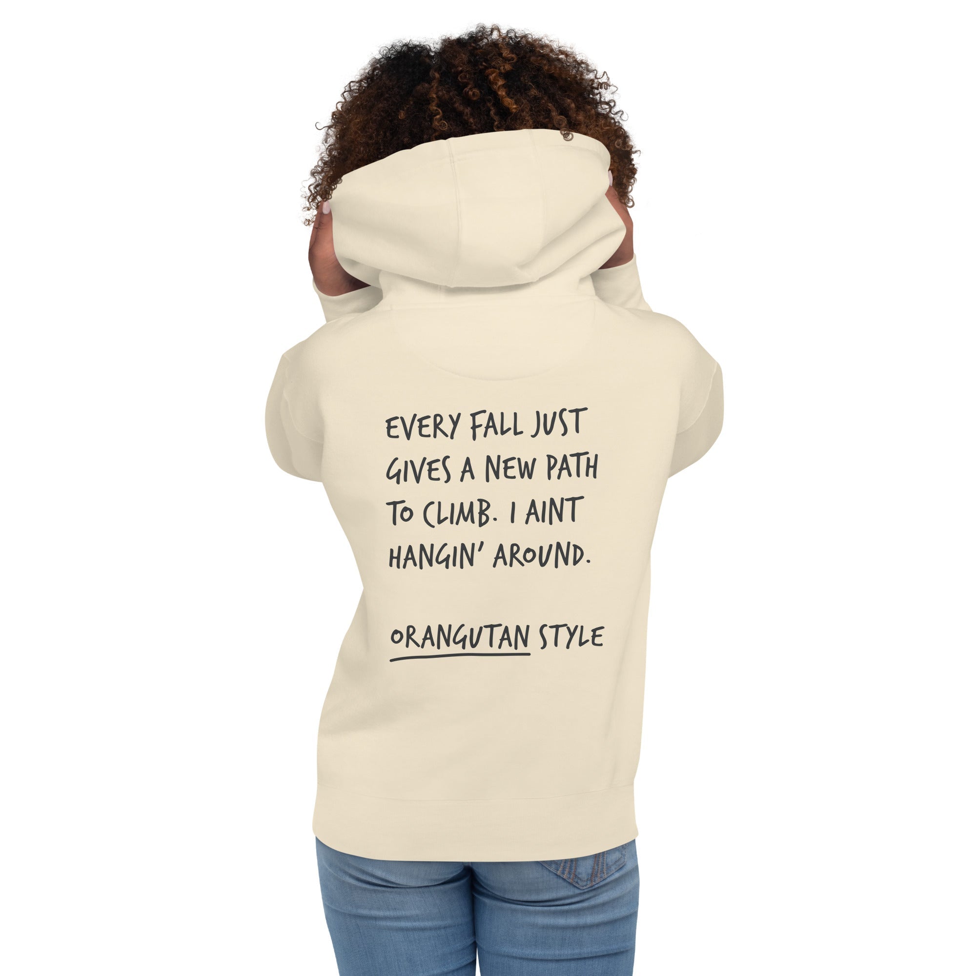 Think Ocean Orangutan Aspirations Cotton Blend Embroidered Hoodie