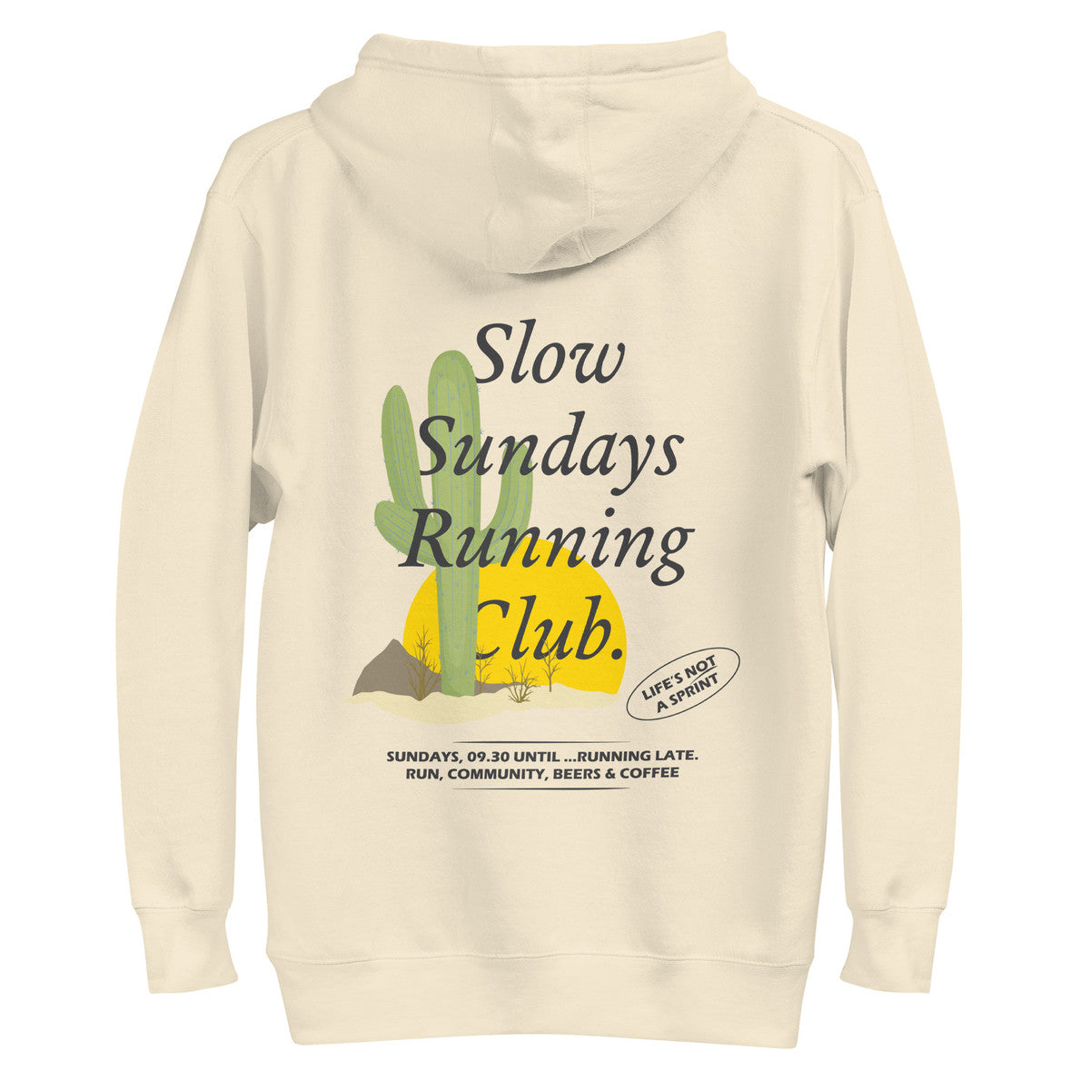 Cactus Slow Sundays Running Club Cotton Blend Hoodie