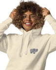 Think Ocean Elephant Aspirations Cotton Blend Embroidered Hoodie