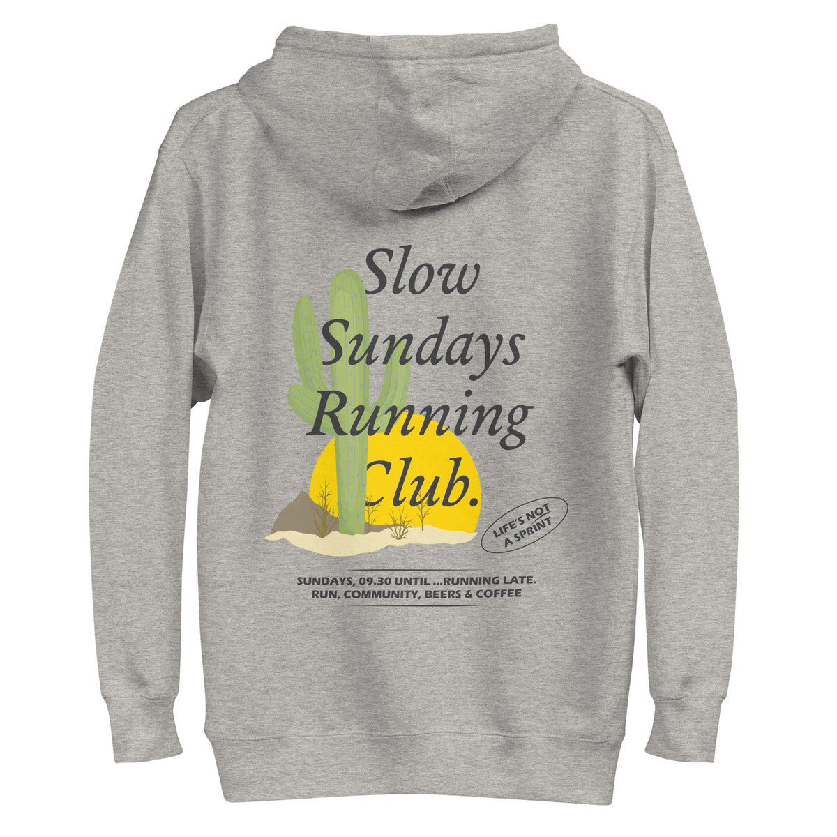 Cactus Slow Sundays Running Club Cotton Blend Hoodie