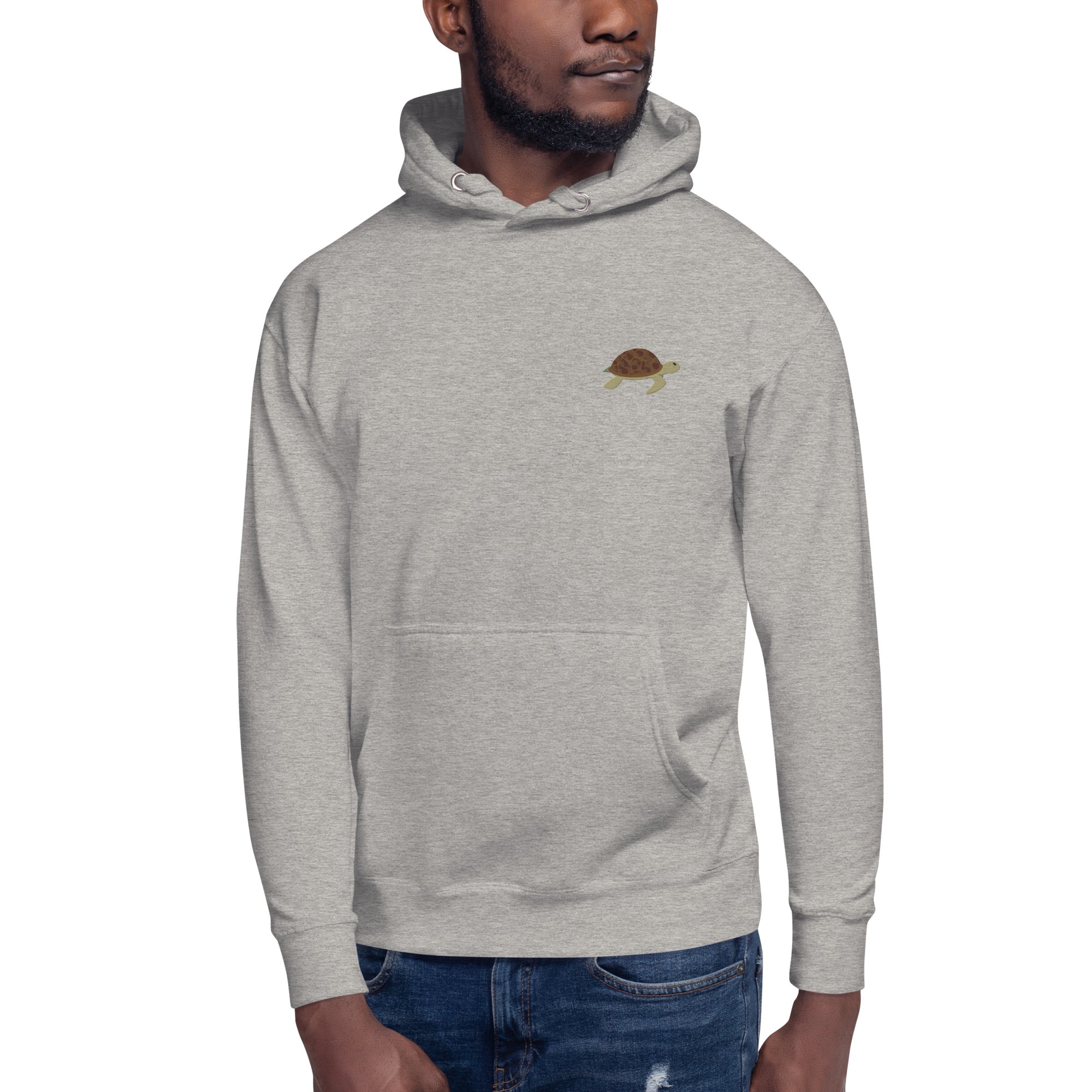 Think Ocean Turtle Aspirations Cotton Blend Embroidered Hoodie