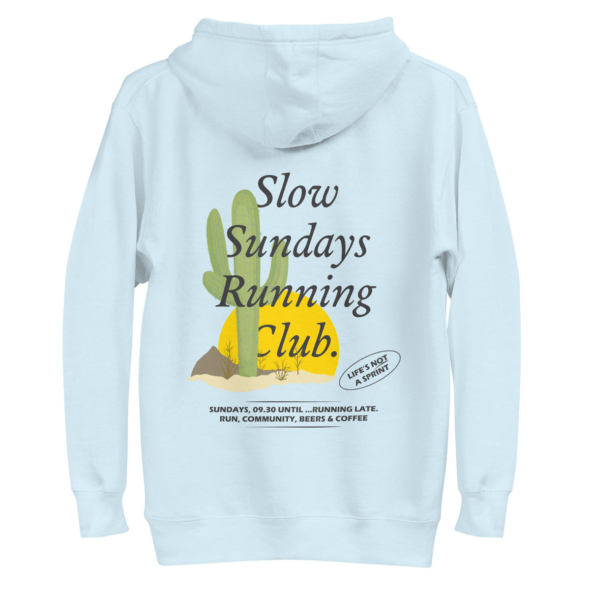 Cactus Slow Sundays Running Club Cotton Blend Hoodie