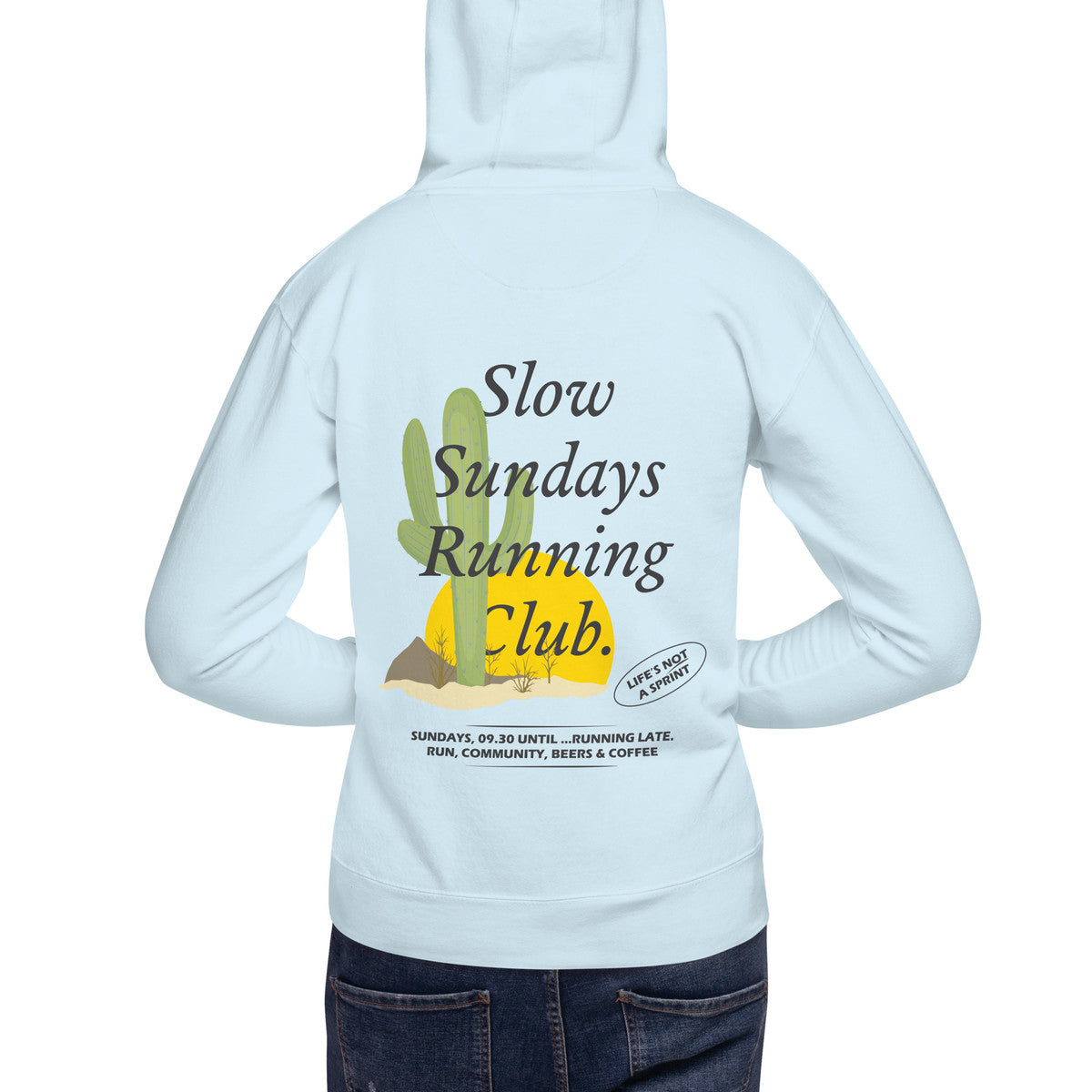 Cactus Slow Sundays Running Club Cotton Blend Hoodie
