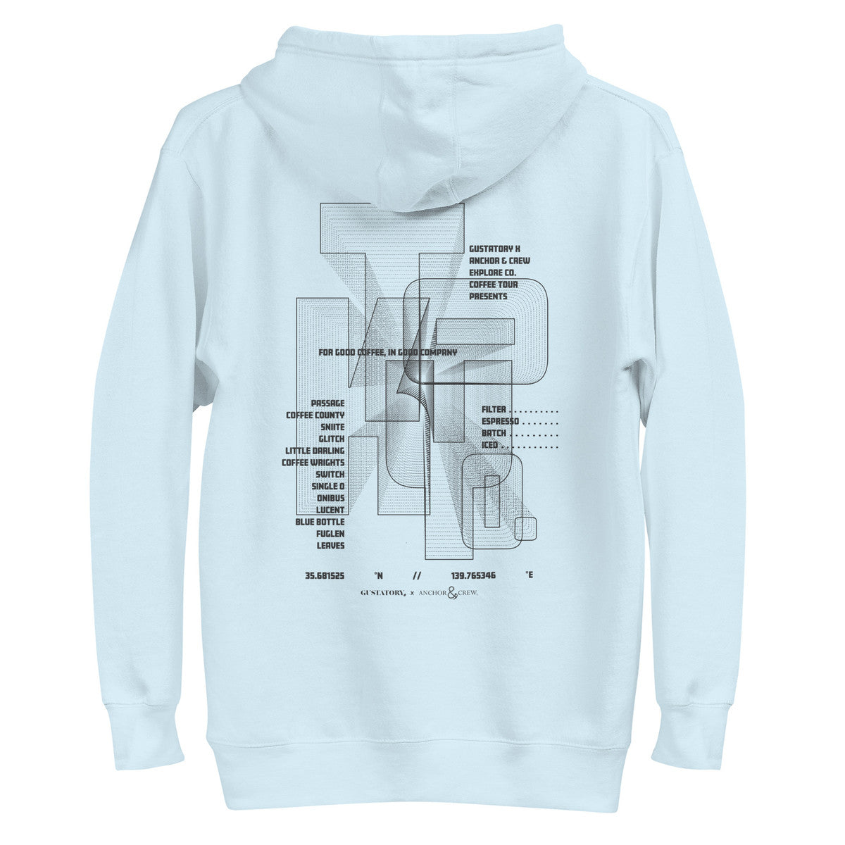 GUSTATORY Tokyo Coffee Scene Cotton Blend Embroidered Hoodie