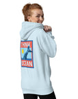 Think Ocean Whale Pixel Art Cotton Blend Hoodie