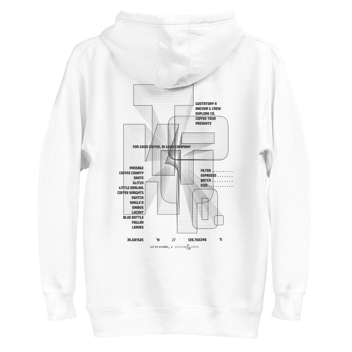 GUSTATORY Tokyo Coffee Scene Cotton Blend Embroidered Hoodie