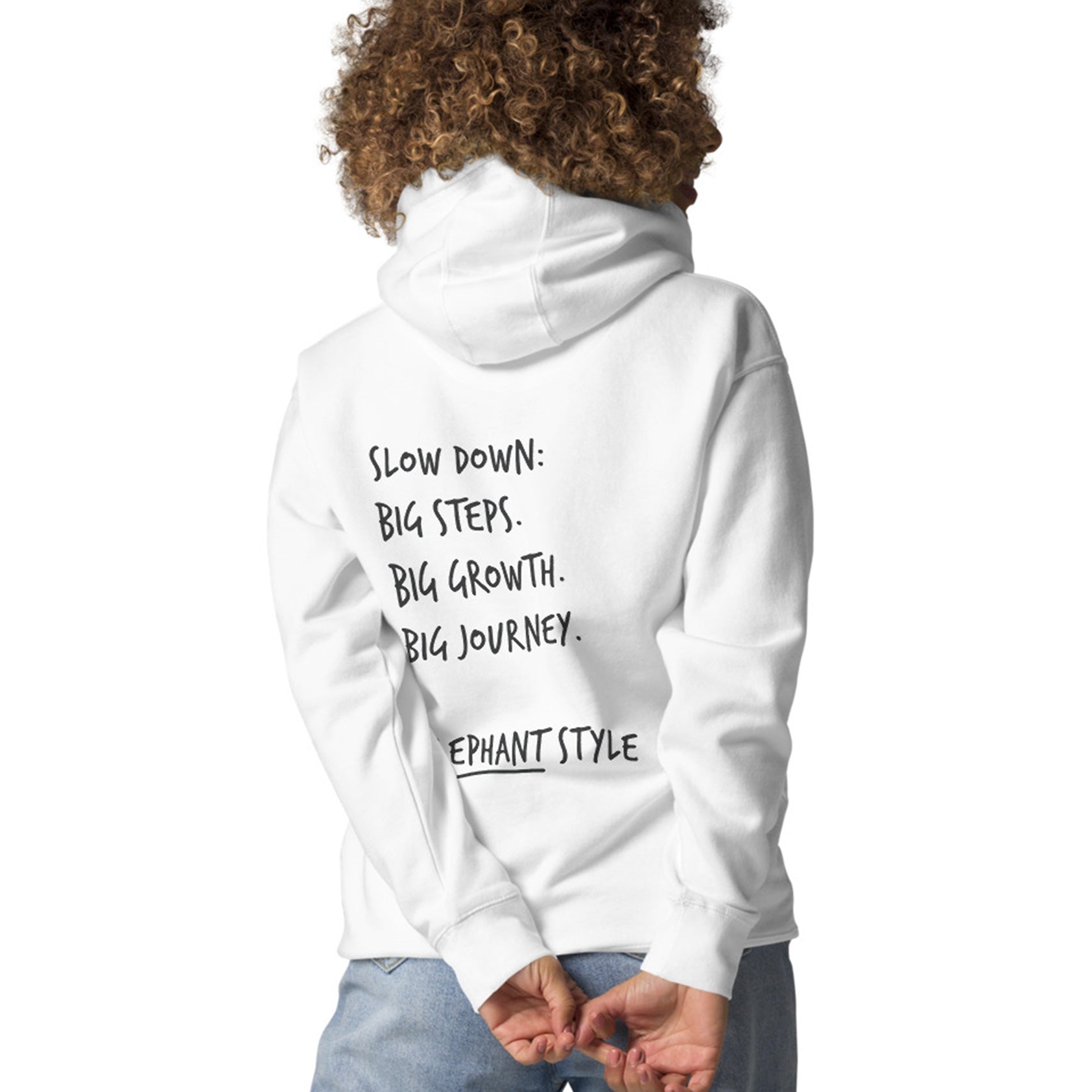 Think Ocean Elephant Aspirations Cotton Blend Embroidered Hoodie