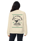 GUSTATORY Have A Good Day Cotton Blend Embroidered Sweatshirt