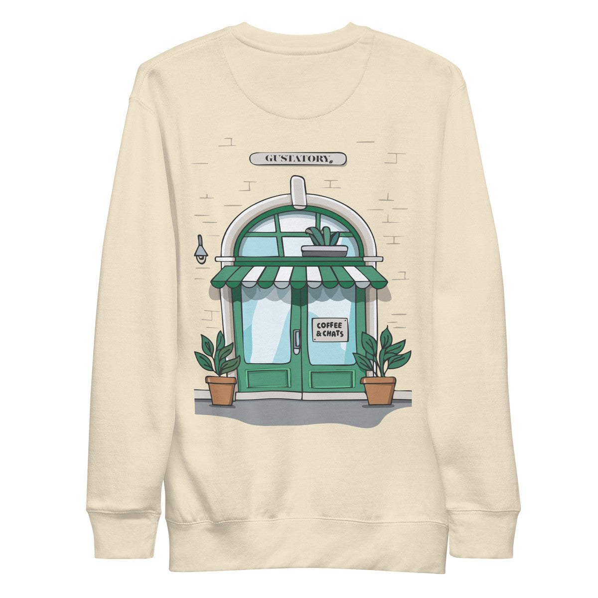 GUSTATORY Coffee &amp; Chats Cotton Blend Embroidered Sweatshirt