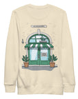 GUSTATORY Coffee & Chats Cotton Blend Embroidered Sweatshirt