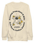 GUSTATORY Coffee Over Bills Cotton Blend Embroidered Sweatshirt
